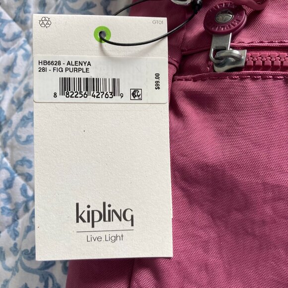 NWT Kipling Alenya Nylon Adjustable Crossbody Strap Zip Pocket Monkey Keychain - Picture 7 of 16